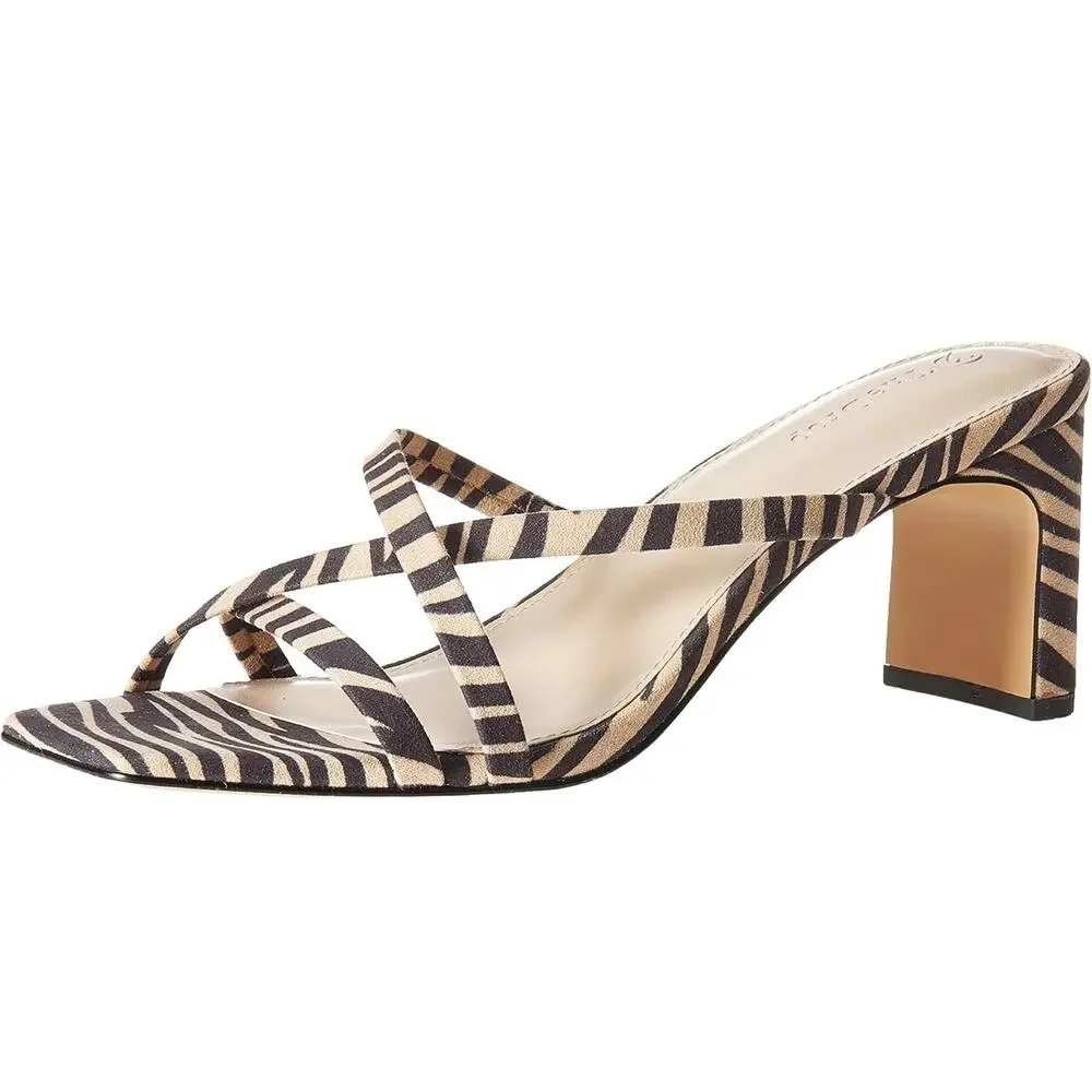 The Drop Women's Zebra Amelie Strappy Square Toe Heeled Sandal - Picture 2 of 4